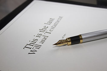 Front page of a Will with pen